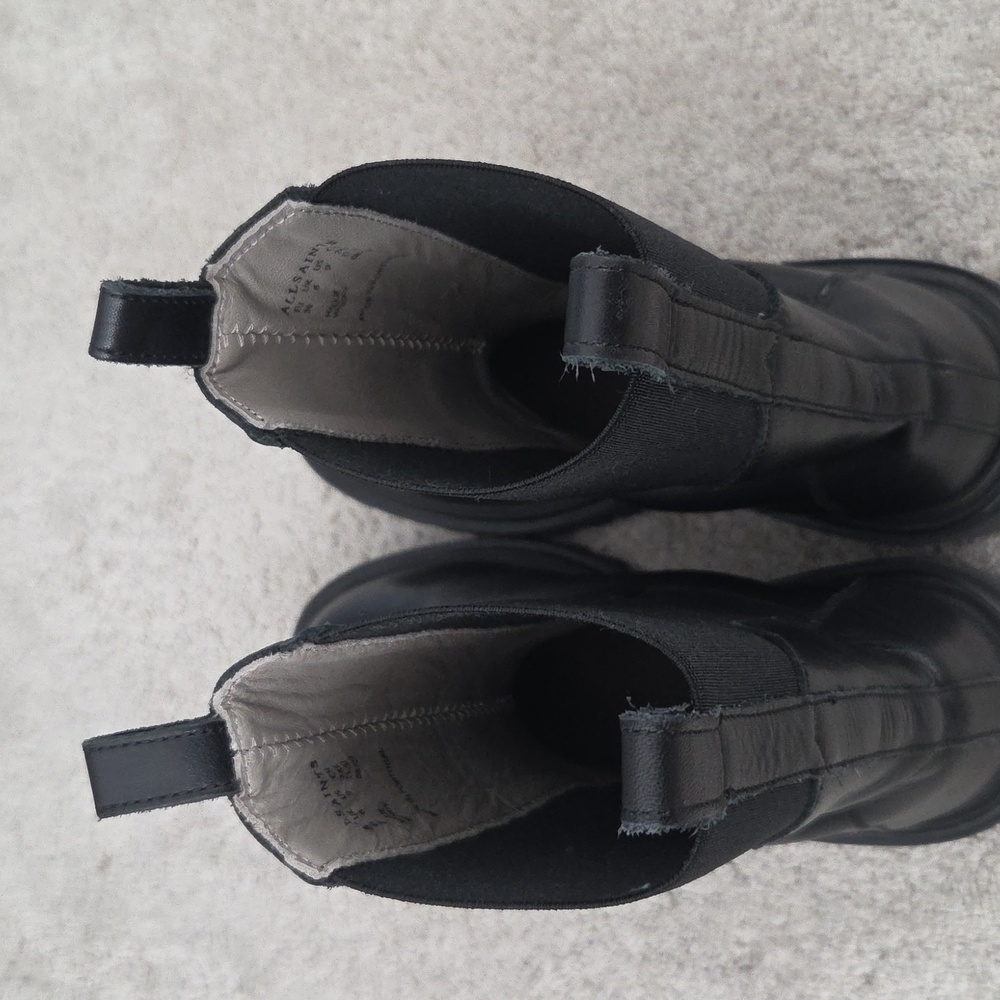 Allsaints Black Leather Chunky Boots HALLIE - Picture 8 of 11